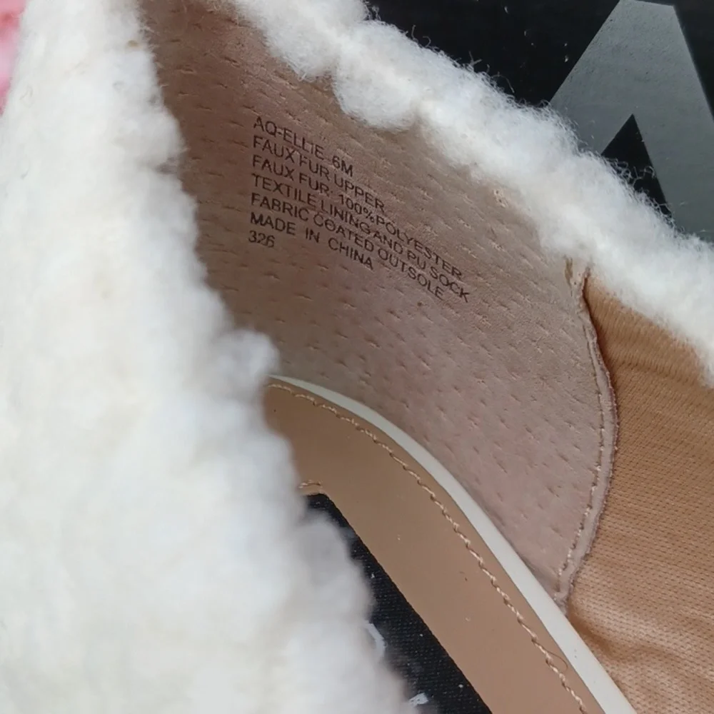 Aqua Ellie Faux Fur Ballet Flat NIB